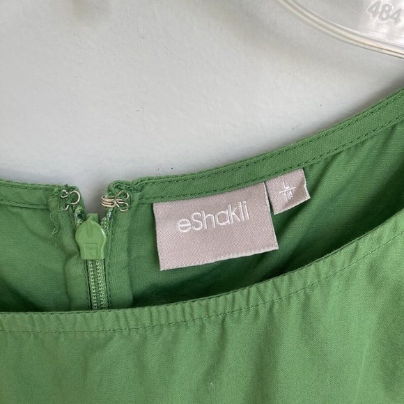 eShakti Green Dress with Black Floral Embroidery - Picture 2 of 7